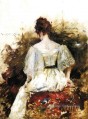 Portrait d’une femme La robe blanche William Merritt Chase